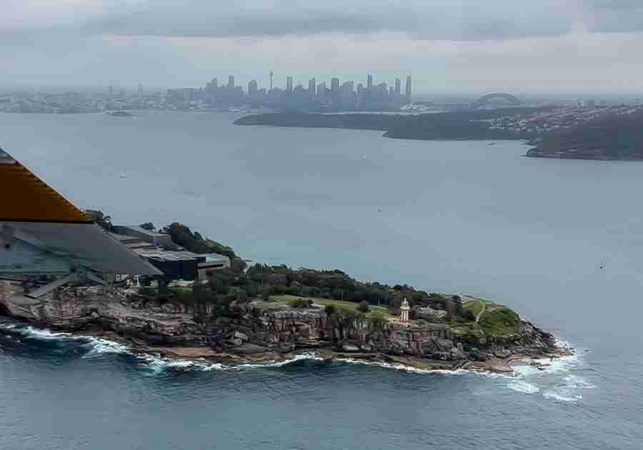 A blurry aerial image of the Watsons Bay area